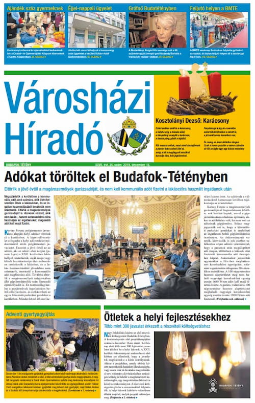 XXII. kerületi Városházi Híradó újság, 22. kerületi ingyenes terjesztésű önkormányzati újság